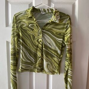 GARAGE - Mesh Button Up Long Sleeve Tee